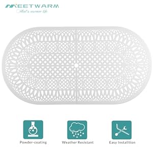   MEETWARM-9-Piece-Outdoor-Patio-Dining-Set-8-Outdoor-Dining-Chairs-and-1-Oval-Table-with-2-Umbrella-Hole-All-Weather-Cast-Aluminum-Patio-Funiture-Set-for-Backyard-Garden-PatioWhite