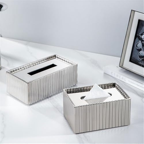 Stainless Steel Tissue Box Holder - Luxurious Design 24-Piece Set Large