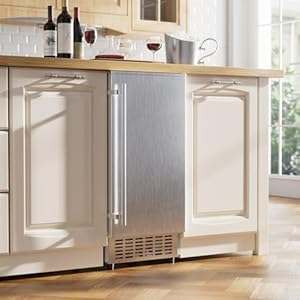 Coolake 15 inch wide under counter ice maker machine 80lbsday built in freestanding ice maker with 25lbs storage bin stainless steel self cleaning lcd panel under cabinet ice maker for home office  urban country home decor