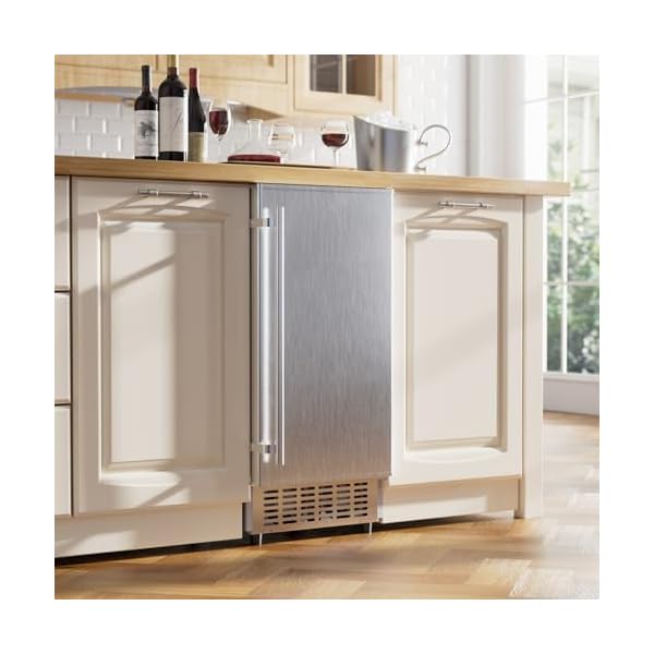 Coolake 15 inch wide under counter ice maker machine 80lbsday built in freestanding ice maker with 25lbs storage bin stainless steel self cleaning lcd panel under cabinet ice maker for home office  urban country home decor