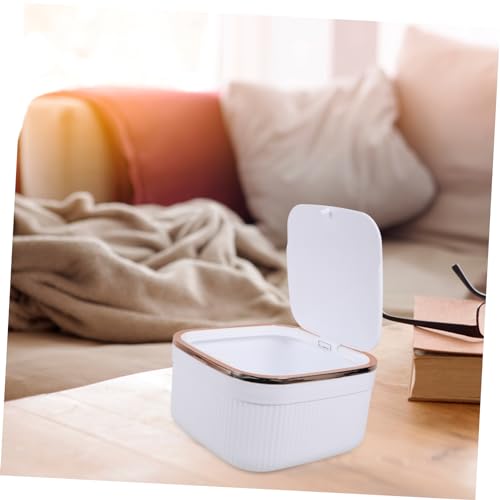 BUGUUYO Small Lidded Trash Can for Desktop Kitchen