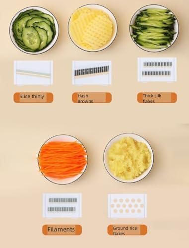 Multi-Function Mandoline Slicer with Protective Hand Guard