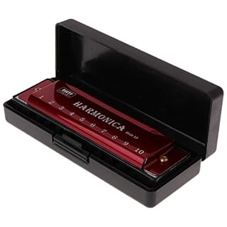 SweetWU Harmonica 10 trous Clé de Do Blues Instrument de musique éducatif Jouet avec étui - Les Beatles, Paul McCartney, John Lennon, RIngo Starr, George Harrison