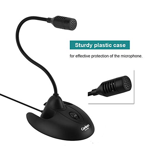 Richer-R Flexibles PC-Tischmikrofon, Flexible Schwanenhals Desktop Microphone 3,5mm Klinke,rutschfest Standfuß PC Kondensator Mikrofon Ständer Mikro für Bürotreffen Online-Chat Karaoke usw.(Black) – Bild 5