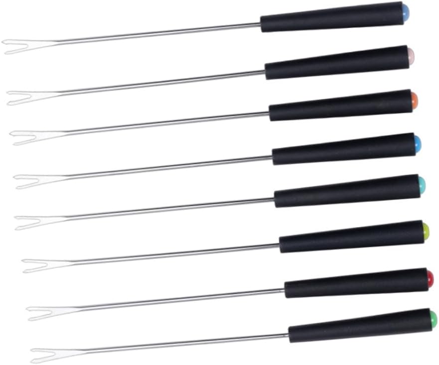 8-Piece Stainless Steel Meat Fondue Forks for BBQ Cheese
