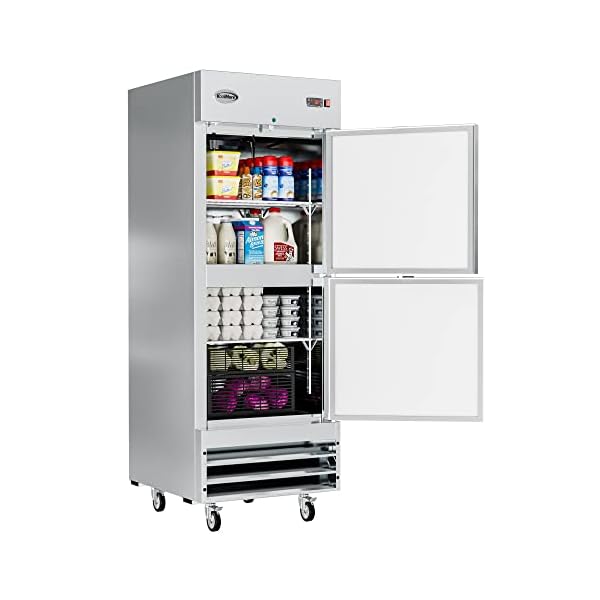   KoolMore-RIR-1D-SSHD-Commercial-Stainless-Steel-Reach-in-Refrigerator-with-Half-Door-Access-for-Restaurant-Cafe-and-Cold-Food-Storage-Large-23-Cu-Ft-Capacity-Heavy-Duty-Kitchen-Use-2-Silver