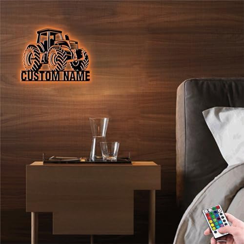 Custom Forklift Driver Metal Wall Art LED Light Sign