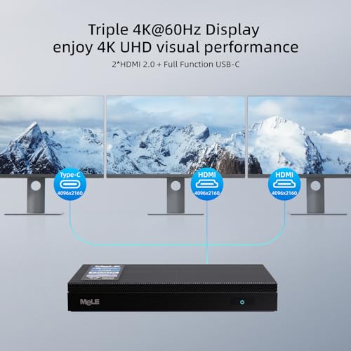 MeLE Leiserer lüfterloser Mini-PC 4C, Intel N100 der 12. Generation (bis zu 3,4 GHz), Mini-Desktop-Computer, 8 GB LPDRR4x RAM, 128 GB PCle3.0, Windows 11pro-Mikro-PC – Bild 6