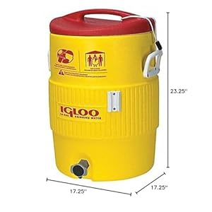 Igloo 10 gallon Industrial Beverage Cooler YellowRedWhite