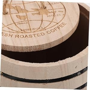 Small Wooden Barrel Kitchen Countertop Sugar Coffee Containers With Airtight Lid Rustic Farmhouse Decor For Coffee Beans Tea Coffee Grounds Storage