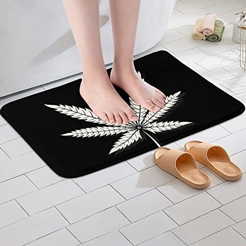 Feelyou Cannabis Leaves Bath Rug with Non-Slip Back