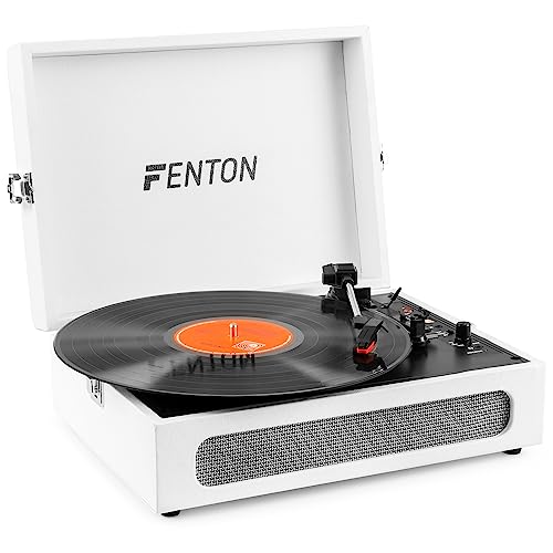 Fenton RP118F Platine Vinyle Valise Bluetooth avec Haut-Parleurs Intégrés, Style Cuir Beige, Emetteur Bluetooth, Lecture 33, 45 et 78 Tours, Idéal pour Décorer et Écouter Vos Vinyles - Les Beatles, Paul McCartney, John Lennon, RIngo Starr, George Harrison Fenton RP118F Platine Vinyle Valise Bluetooth avec Haut-Parleurs Intégrés, Style Cuir Beige, Emetteur Bluetooth, Lecture 33, 45 et 78 Tours, Idéal pour Décorer et Écouter Vos Vinyles