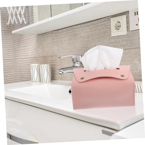 Leather Napkin Holder Lid-Paper Napkin Dispensers Car Tissue Box Sturdy Pu Material