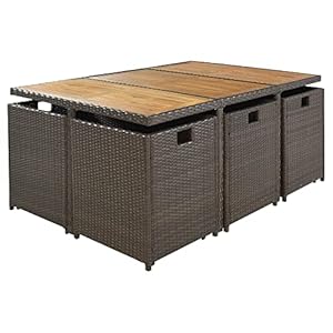 Lzleisurezonepatiodiningtableset11pieceoutdoorfurnituresetswickerrattandiningtableandchairssetpatioconversationsetwithcushionsbrownbeige11piece Urban Country Home Decor Lz leisure zone patio dining table set 11 piece outdoor furniture sets wicker rattan dining table and chairs set patio conversation set with cushions brownbeige 11 piece urban country home decor