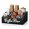   Coffee-Station-Organizer-Coffee-Pods-Holder-for-Counter-Wood-Coffee-and-Tea-Condiment-Storage-Organizer-Farmhouse-Coffee-Accessories-Basket-for-Coffee-Bar-Decor