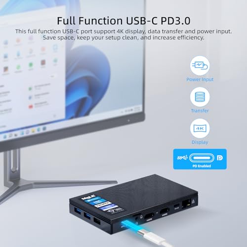 MeLE Leiserer lüfterloser Mini-PC 4C, Intel N100 der 12. Generation (bis zu 3,4 GHz), Mini-Desktop-Computer, 8 GB LPDRR4x RAM, 128 GB PCle3.0, Windows 11pro-Mikro-PC – Bild 7