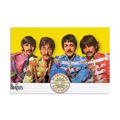 ITOMEN Poster décoratif sur toile représentant le groupe de rock The Beatles Sgt. Peppers – Impression d’art moderne pour chambre à coucher – 30 x 45 cm - Les Beatles, Paul McCartney, John Lennon, RIngo Starr, George Harrison ITOMEN Poster décoratif sur toile représentant le groupe de rock The Beatles Sgt. Peppers - Impression d'art moderne pour chambre à coucher - 30 x 45 cm