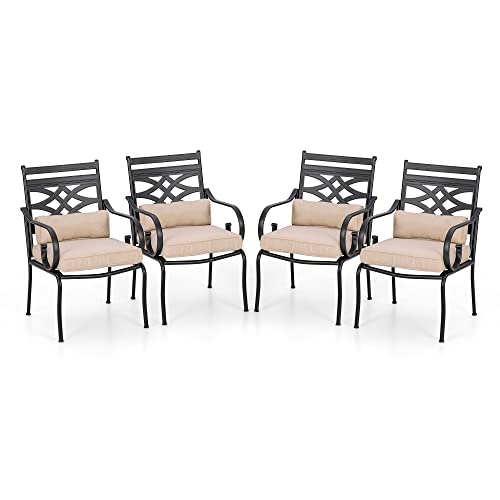 PHI-VILLA-Patio-Dining-Chairs-Set-of-4-Outdoor-Chairs-with-Cushion-and-Pillow-for-Garden-Lawn-and-Deck PHI VILLA Patio Dining Chairs Set of 4 Outdoor Chairs with Cushion and Pillow for Garden Lawn and Deck