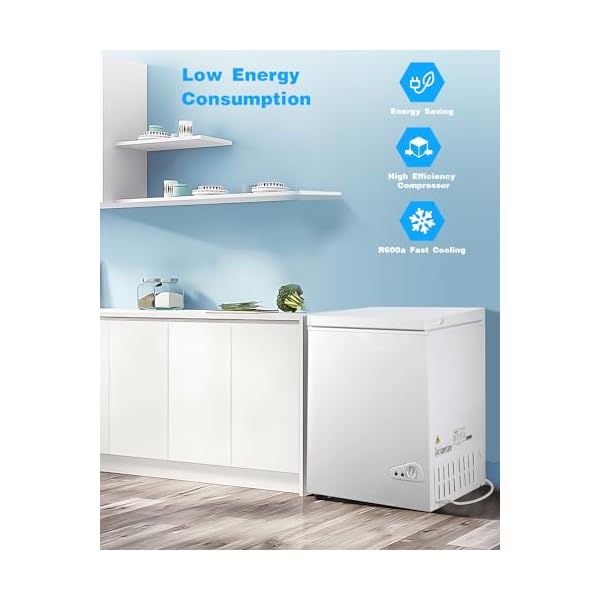   5-CuFt-Chest-Freezer-with-a-Removable-Basket-7-Gears-Adjustable-Temperature-Control-18F-to-46F-Deep-Compact-Freezer-for-Garage-Office-Basement-House-Kitchen-Shop-RVs-White