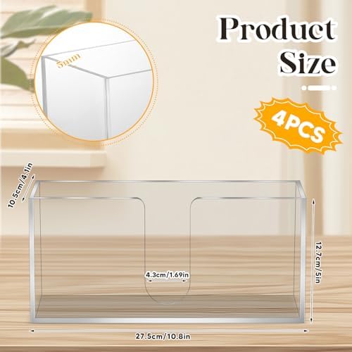 4-Pack Acrylic Dispenser with Multi-Fold Compatibility