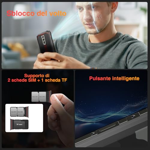 DOOGEE Blade 10 Rugged Smartphone 2024, 9GB+128GB/2TB Unzerstörbares Telefon Android 14, 6,56 Zoll HD+ 90Hz IPS, 10,7 mm Ultra-thin, 3 Slot/4G Dual SIM, 5150mAh/16MP+8MP/Octa Core/GPS/Face Unlock – Bild 7