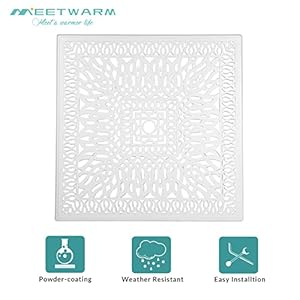 MEETWARM 5 Piece Outdoor Patio Dining Set All Weather Cast Aluminum Patio Conversation Set for Backyard Garden Deck with 4 Chairs 4 Cushions and 354 Square Table White