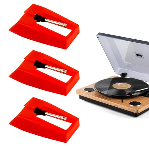 Lot de 3 aiguilles de rechange durables pour tourne-disque, aiguilles de rechange pour tourne-disque vinyle (rouge) - Les Beatles, Paul McCartney, John Lennon, RIngo Starr, George Harrison Lot de 3 aiguilles de rechange durables pour tourne-disque, aiguilles de rechange pour tourne-disque vinyle (rouge)