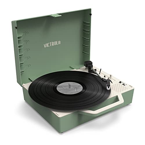 VICTROLA RE-Spin Platine Vinyle ECO CONCUE Vert - Les Beatles, Paul McCartney, John Lennon, RIngo Starr, George Harrison VICTROLA RE-Spin Platine Vinyle ECO CONCUE Vert