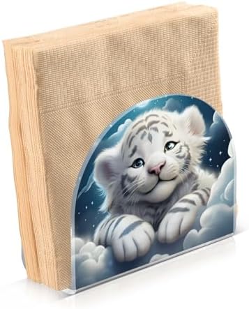 Stylish Tiger Napkin Holder 2pc Compact 41x49x197in