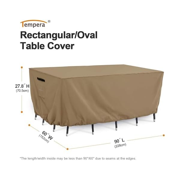   Tempera-Outside-Table-and-Chair-Covers-Outdoor-Dining-Set-Cover-Patio-Furniture-Cover-Waterproof-Heavy-Duty-for-Winter-Rectangle-74L-x-47W-x-278H-Taupe