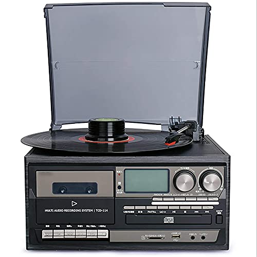 Platine Vinyle Bluetooth, Gramophone Vintage, enregistreur USB à 3 Vitesses, CD Multifonction, Radio phonographe (Noir) - Les Beatles, Paul McCartney, John Lennon, RIngo Starr, George Harrison Platine Vinyle Bluetooth, Gramophone Vintage, enregistreur USB à 3 Vitesses, CD Multifonction, Radio phonographe (Noir)