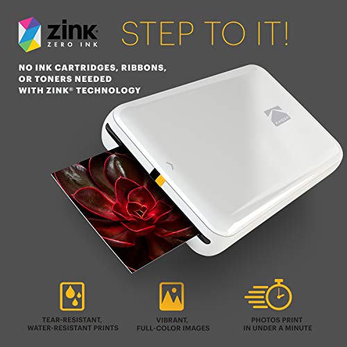 KODAK Step Sofort-Smartphone-Fotodrucker - Tragbarer Mini-Farb-Mobilfotodrucker - Zink 2x3” Klebefotos - Bluetooth-kompatibel mit iOS- & Android-Geräten - Spaßige Bearbeitungs-App - Weiß – Bild 5