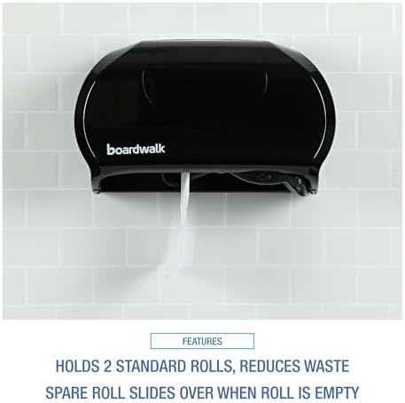 Low-Profile Dual Roll Toilet Paper Dispenser Black
