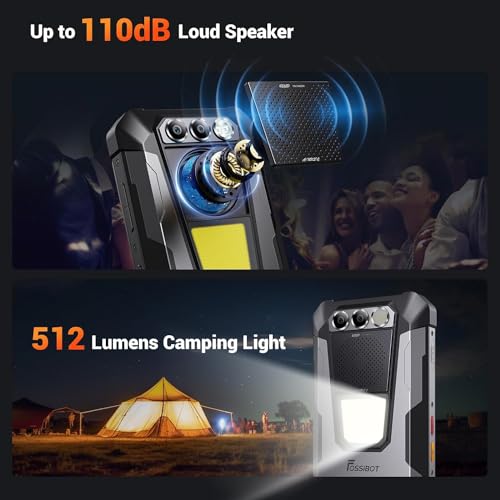 FOSSiBOT F106 Pro Rugged Smartphone Android 14 (2024), 48 MP + 20 MP Nachtsicht, 6,58 Zoll FHD+, 15 GB RAM + 256 GB ROM, Lampe 512 lm Lautsprecher 110 dB, IP68/4G Dual SIM/NFC – Bild 5
