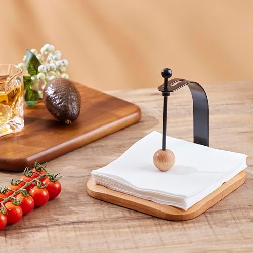 Beechwood Napkin Holder Elegant Wood Square for Table Dispenser