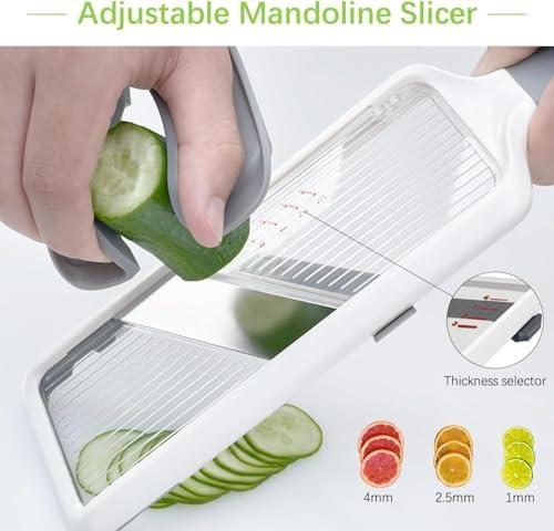 Adjustable Mandoline Slicer with 2 Peelers