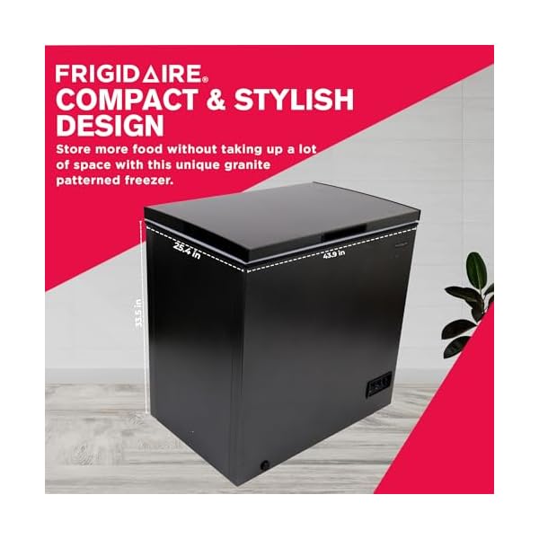 Frigidaire efrf70136com chest deep freezer 7 cu ft capacity granita rugged design adjustable thermostat removable vinyl coated wire basket easy defrost drain  urban country home decor