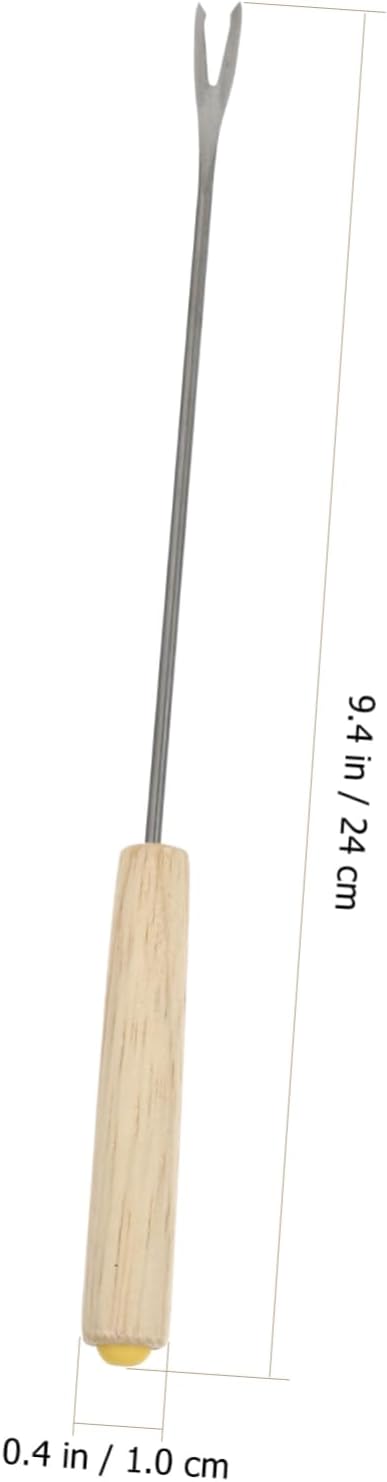 2pcs Oak Handle Fondue Fork Set for Cheese and Fruit