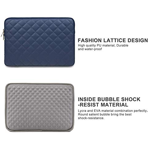 RAINYEAR 15 Zoll Laptop Hülle Kunstleder Tasche Diamant Faux Wildleder Schutzhülle Velourleder Ledertasche Stoßfeste Wasserfeste Laptophülle Kompatibel mit 15,4 MacBook Pro A1707 A1990(Marineblau) – Bild 5
