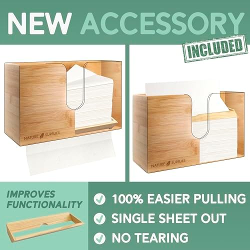 Bamboo Paper Towel Dispenser for Bathroom and Kitchen