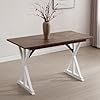 Guyou 60 Farmhouse Wood Bar Table for 4 6 People French Country Rectangular Counter Height Dining Table High Top Pub Table with Heavy Duty Distressed Legs for Kitchen Breakfast Nook and Home Bar