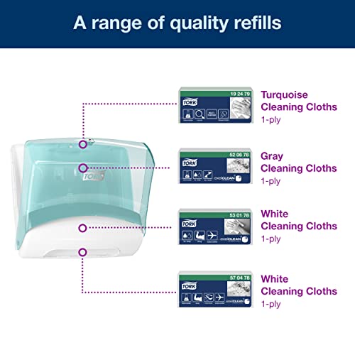 Tork Folded Wiper Dispenser Aqua White W4 Wall Mounted 1