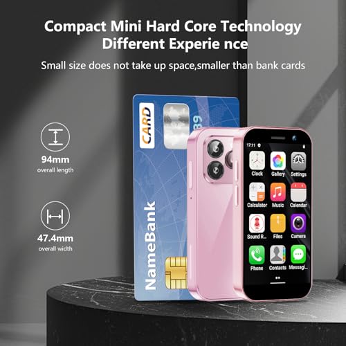 ATEVENSE Kleines Smartphone 15MINI Mini Smartphone 4G entsperrt mit 3.0“ HD Display, 2000mAh Akku, Ultradünnem Gehäuse, 5MP Kamera, Dual SIM, 32GB Rom Kinder Rosa – Bild 5