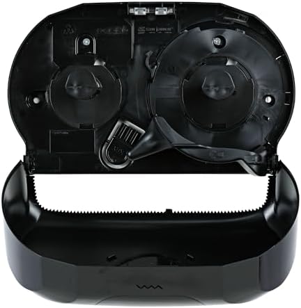 Low-Profile Dual Roll Toilet Paper Dispenser Black