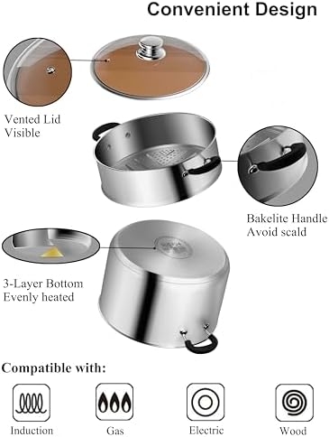 VENTION 3 qt induction steamer pot small
