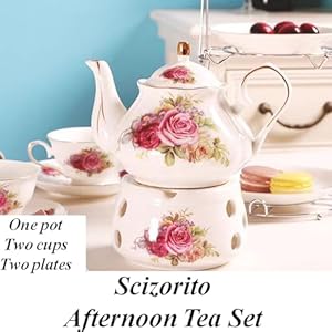Ceramic Coffee Tea Gift Sets European Luxury Tea Set Suitable as A Gift for MotherS Day Birthday Christmas and Gatherings Noble Rose