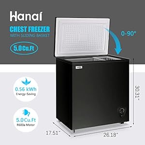   Chest-Freezer-50-CuFt-Small-Deep-Freezer-Black-Top-Door-Mini-Freezer-with-Removable-Basket-Low-Noise-7-Adjustable-Temperature-and-Energy-Saving-Perfect-for-Home-Garage-Basement-Dorm-or-Apartment