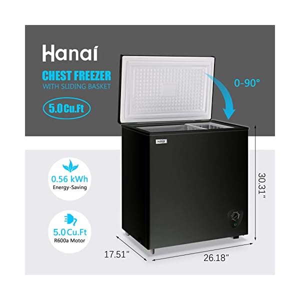   Chest-Freezer-50-CuFt-Small-Deep-Freezer-Black-Top-Door-Mini-Freezer-with-Removable-Basket-Low-Noise-7-Adjustable-Temperature-and-Energy-Saving-Perfect-for-Home-Garage-Basement-Dorm-or-Apartment