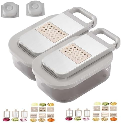 9-in-1 Mandoline Slicer with 8 Blades 2Pcs Garlic Tools Manual Food Chopper