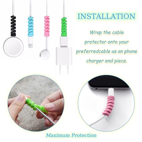 SYEYCW 42 Stück Ladekabelschoner, Flexibler Silikon Micro Schutz, Maus Kabelschutz für Alle Handys, Mauskabel, Laptops Datenkabel, Mehrfarbig – Bild 5